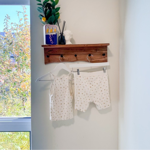 SKIMS Cotton Rib Cropped Cami - Marigold Rosebud Print Sleep Set sz SM - Picture 9 of 10